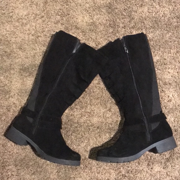 🥳UNR8ED”  💐(Size 8.5 wide) black knee high zipper Boots like new🎊 no Box - Picture 5 of 9